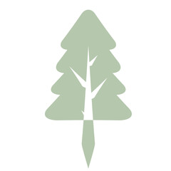 Flat Tree Green Environment Nature Monotone Collection Set