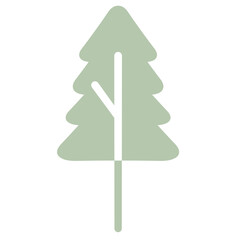Flat Tree Green Environment Nature Monotone Collection Set