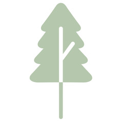 Flat Tree Green Environment Nature Monotone Collection Set