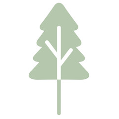 Flat Tree Green Environment Nature Monotone Collection Set