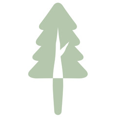 Flat Tree Green Environment Nature Monotone Collection Set