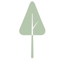 Flat Tree Green Environment Nature Monotone Collection Set