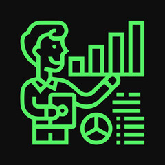 a person with money and a graph