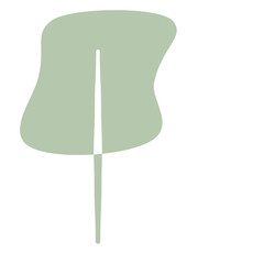 Flat Tree Green Environment Nature Monotone Collection Set