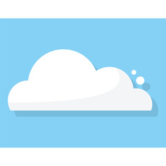 White Cloud Icon in trendy flat style isolated on blue background. Cloud symbol for your web site design, logo, app. Vector illustration