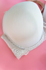 Beige seamless smooth floral lace luxury elegant women push up bra. 