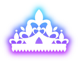 Obraz premium Collection of crown neon