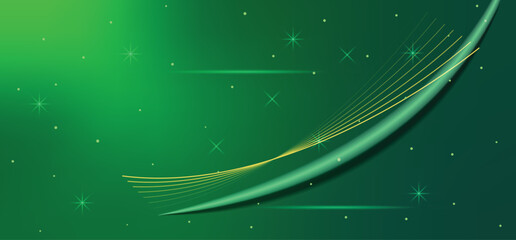 Luxury green modern curve lines creative 3d background