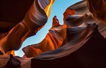 "Antelope Canyon in Arizona: A Stunning Travel Background. Captivating Natural Beauty."