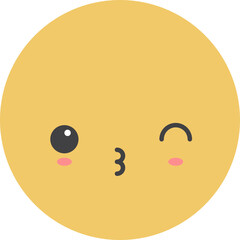 Cartoon emoji with facial expression