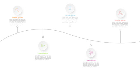 Vector infographic design template. Business concept with 5 options or steps. Vector illustration.