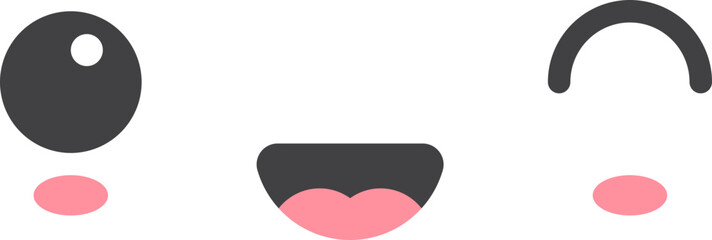 Cartoon emoji with facial expression