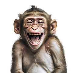 monkey laugh isolated on background