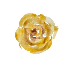 Rose flower yellow brown floral watercolor sketch