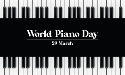 World piano day, world piano day march 29 vector illustration