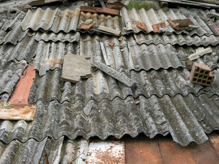 Povetry house slate roof surface texture