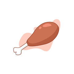 chicken thigh isolated icon vector illustration design, cartoon style.