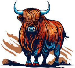 Obraz premium highland cow transparent background - Generative AI