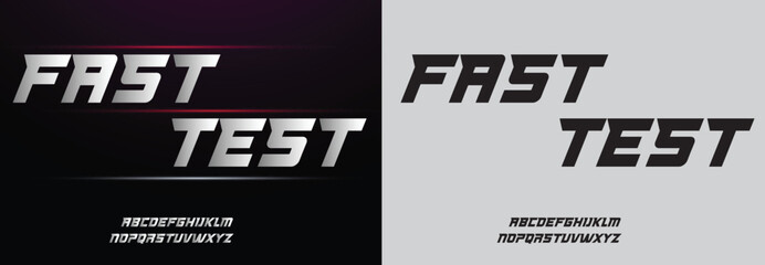 Obraz premium Fastest, Modern Sport Fonts. Typeface Tech style fonts for technology, digital, movie, logo design. Alphabet Collections 