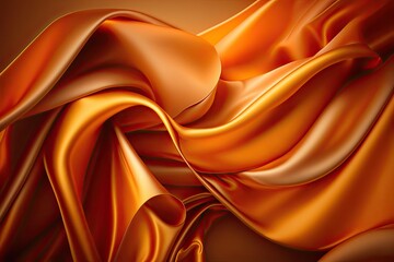 Orange silk satin abstract background (AI generated)