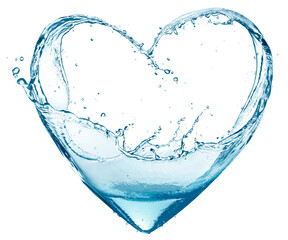 Fototapeta na wymiar Water splash forming a heart shape