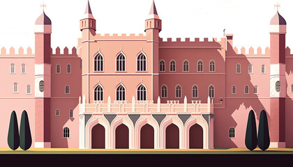 Turreted Cartoon Castle aI generated