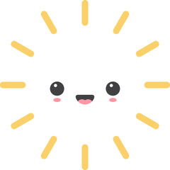 Cartoon sun icon with facial expression 