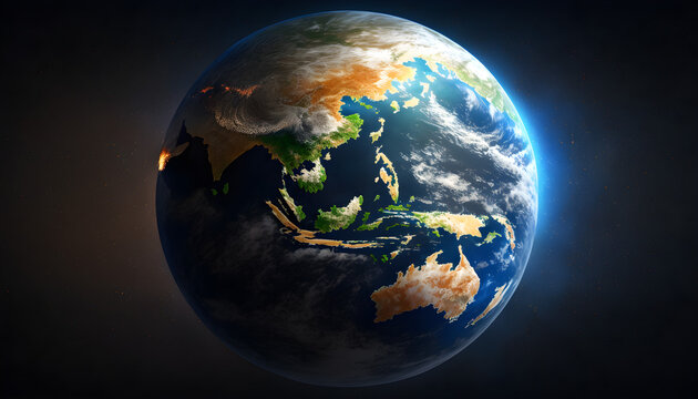 earth globe  planet in space -ai generative 