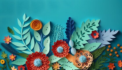 paper flower background created using AI Generative Technology