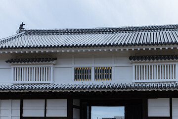 Fototapeta na wymiar 日本　兵庫県姫路市にある姫路城の菱の門