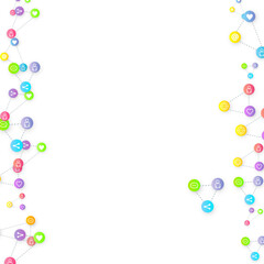 Social media marketing icons internet tags target