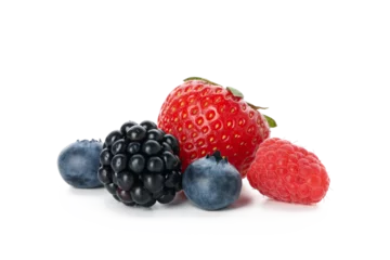 Rolgordijnen Group of fresh berries isolated on white background © Atlas