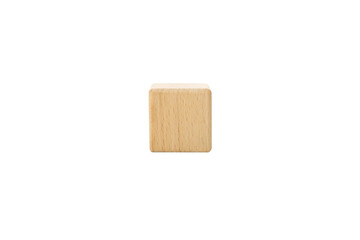 Blank wooden cube for different concepts, isolated on white background