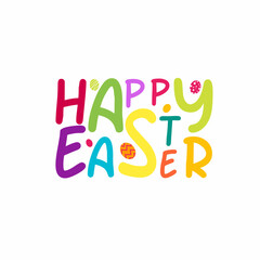Happy Easter colorful words for illustrate invitation and postcards. Colorfull lettering