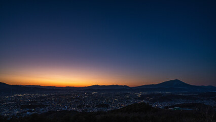 sunset in the morioka city