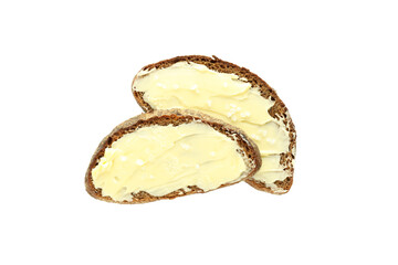Sandwiches with butter isolated on white background