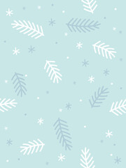 Fototapeta na wymiar Pine leaves seamless pattern using for winter or christmas card