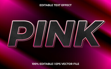 Pink 3d text effect and editable text, neon template 3d style use for game tittle