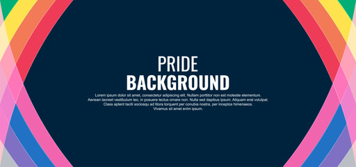 LGBT pride abstract background. Vector background with abstract lines and rainbow colors. Vector Banner Template for Pride Month