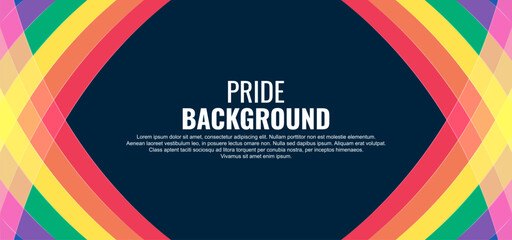 LGBT pride abstract background. Vector background with abstract lines and rainbow colors. Vector Banner Template for Pride Month - obrazy, fototapety, plakaty