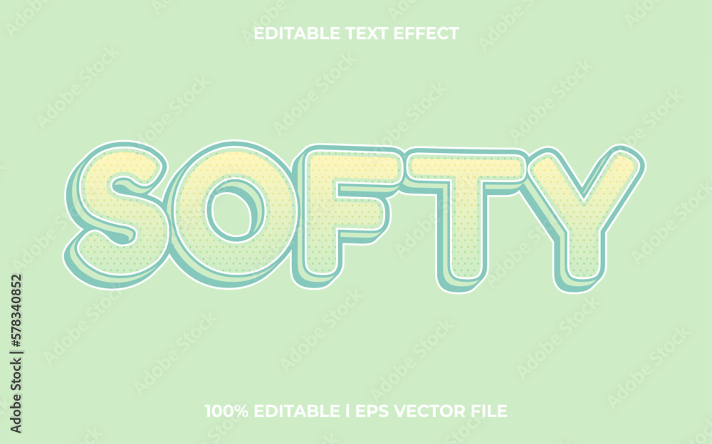 Poster softy text effect 3d text effect and editable text, template 3d style use for game tittle