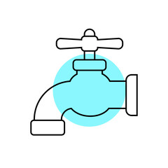 Water tap vector icon on white background