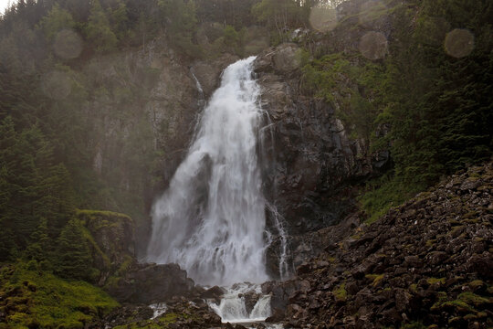 Amazing waterfalls near Odda village in Norway, Latefossen, Espelandsfossen, Vidfossen