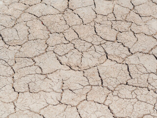 Texture of the dried earth with clay and sand, close-up