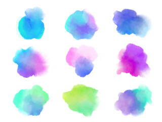 set of watercolor spots gradient
