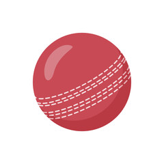 Cricket ball and equipment for sports game. Isolated kit for playing on open field. Hobby and professional training and exercising. Vector in flat style