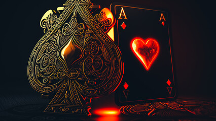 Casino cards poker blackjack baccarat - obrazy, fototapety, plakaty