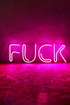 Pink neon sign fuck. Trendy style. Neon sign. Custom neon. Home decor.
