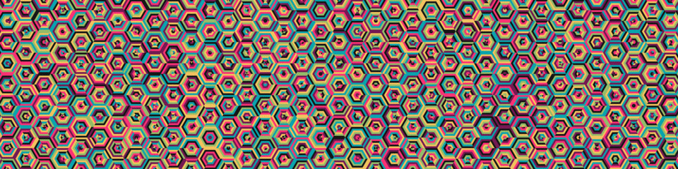  Hexagonal Maze pattern abstract illustration