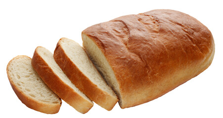Loaf of fresh delicious bread, cut out